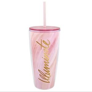 Pink and Gold Tumbler with Straw Illuminate 22oz.